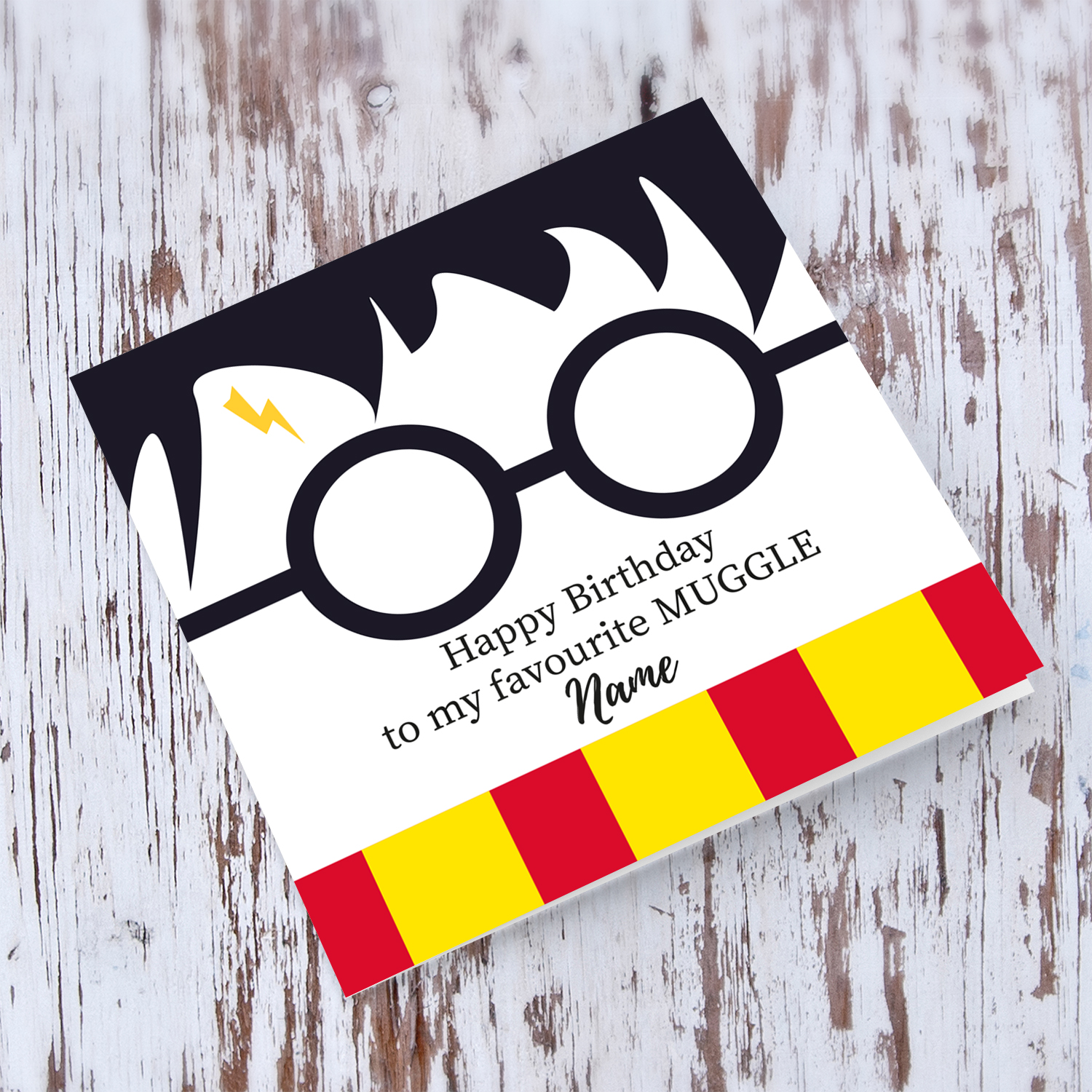Harry potter themed birthday card in English (Personalisable)