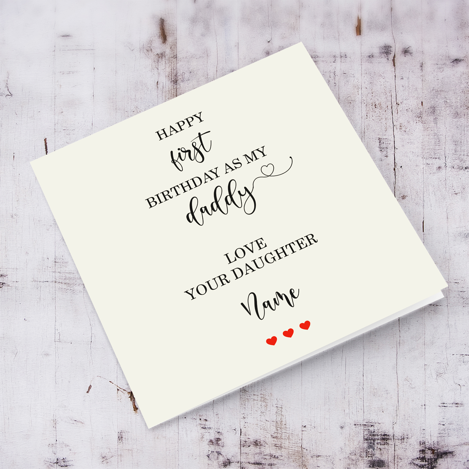 Happy first birthday as my daddy, love your daughter in English (Personalisable)