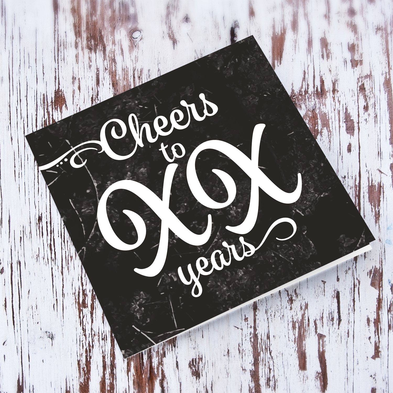 Blackboard effect background birthday card in white text in English