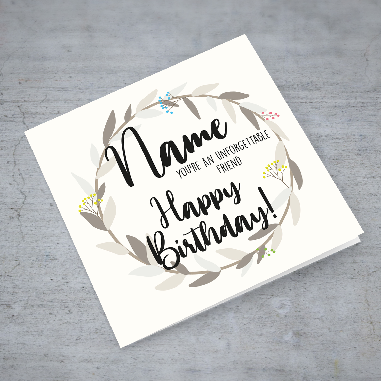 Birthday card for an unforgettable friend in English (Personalisable)