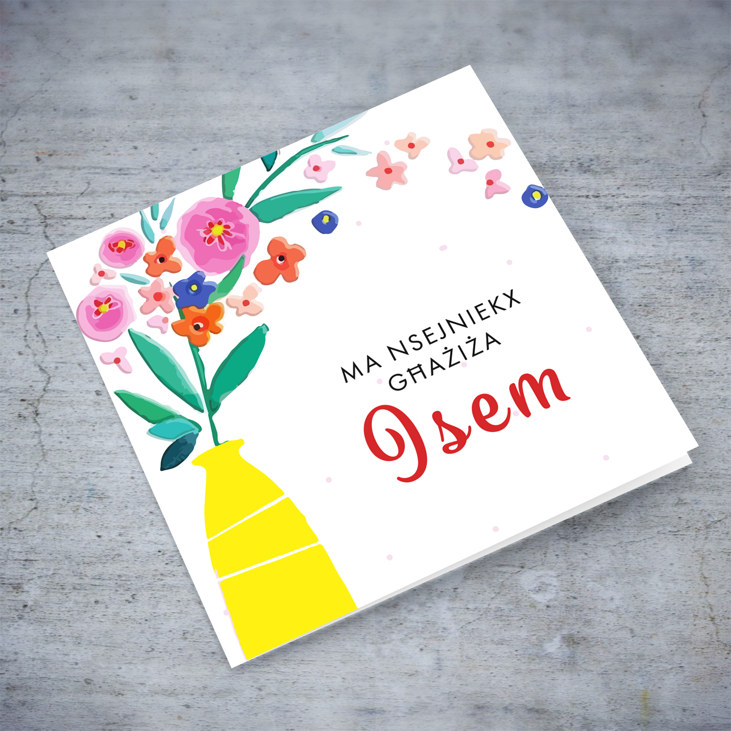Belated birthday card - We did not forget you personalised birthday card in Maltese
