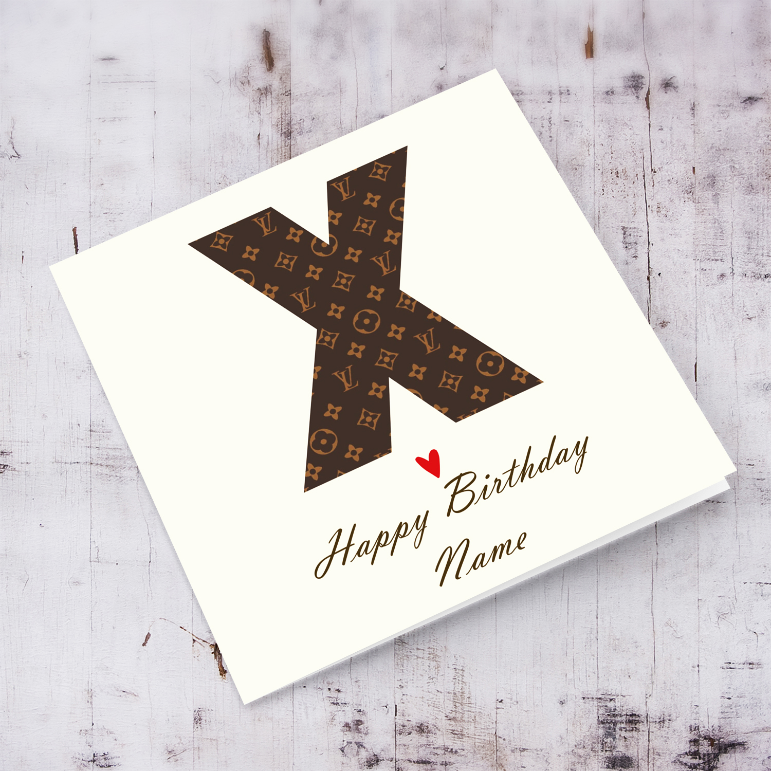 Write the Age (X) personalisable birthday card in English