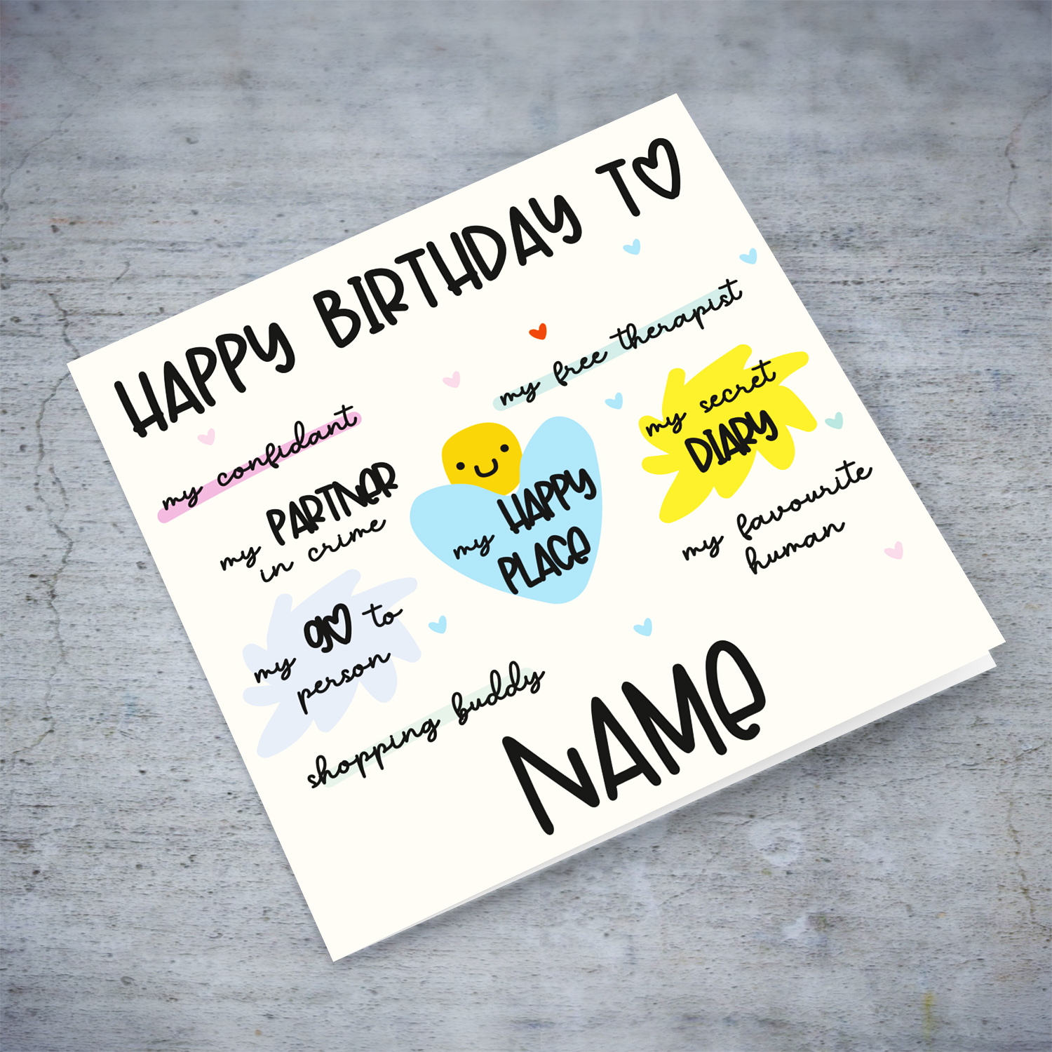 Funny & cute birthday card for someone special in English (Personalisable)
