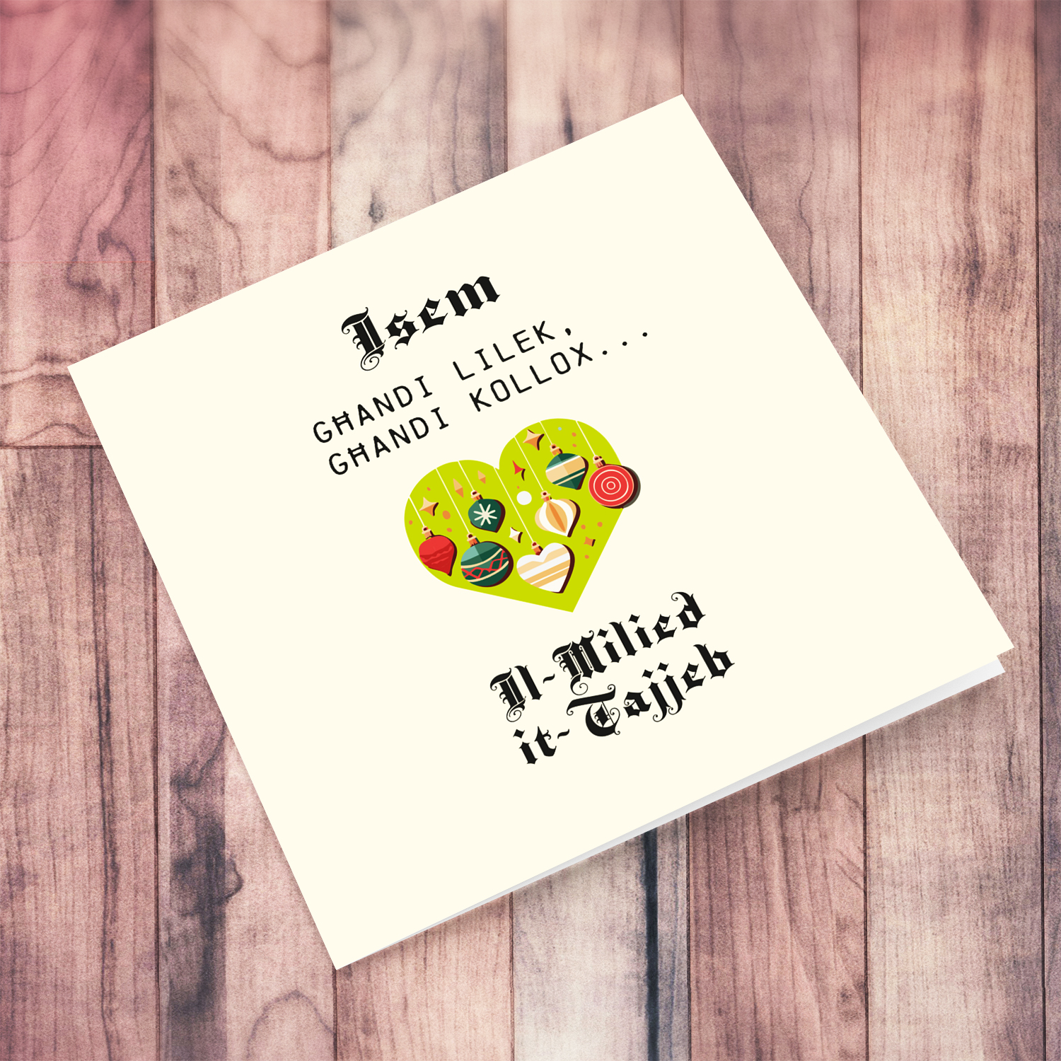 Christmas card with a special message for a loved one in Maltese 