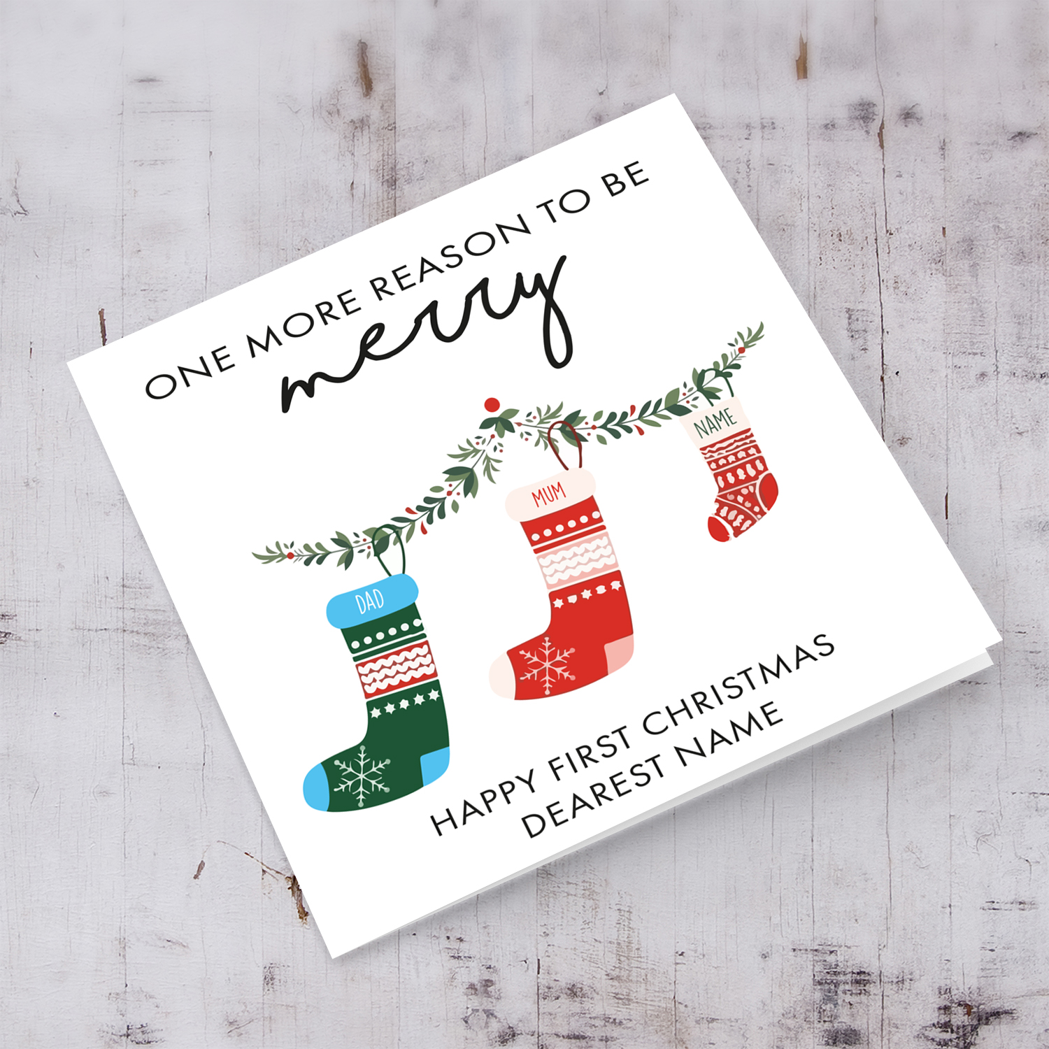 Baby's First Christmas - One more reason to be merry - Baby's first christmas in English (Personalisable)