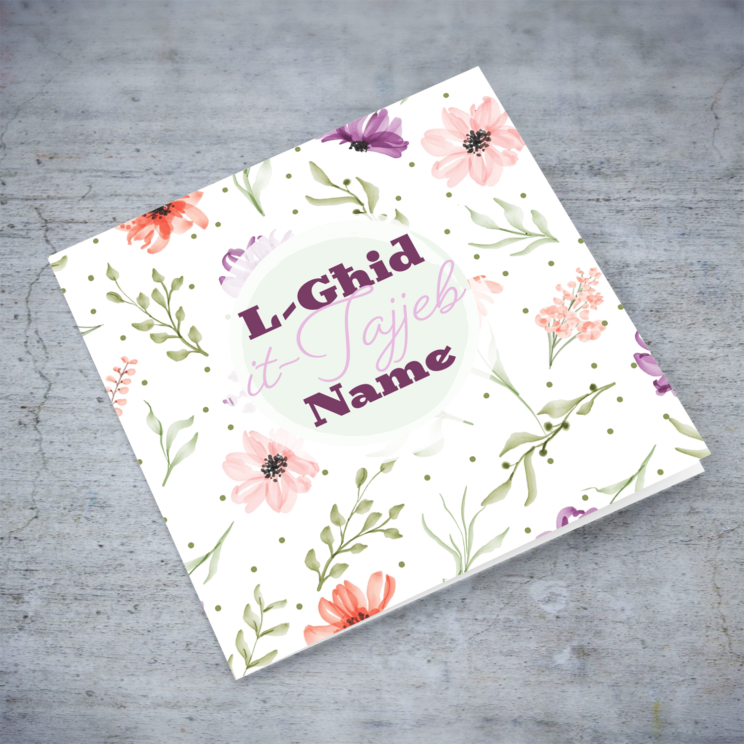 Dainty flower themed Easter Card in Maltese (Personalisable)