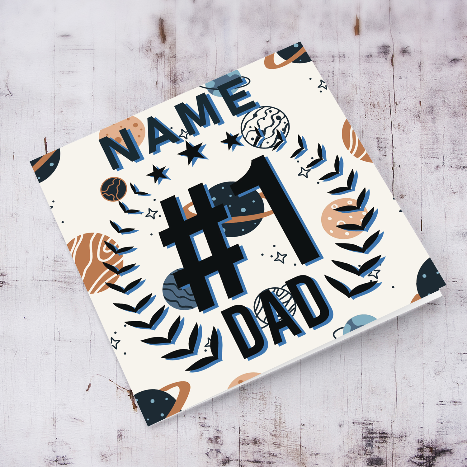 Number 1 DAD father's day card in English