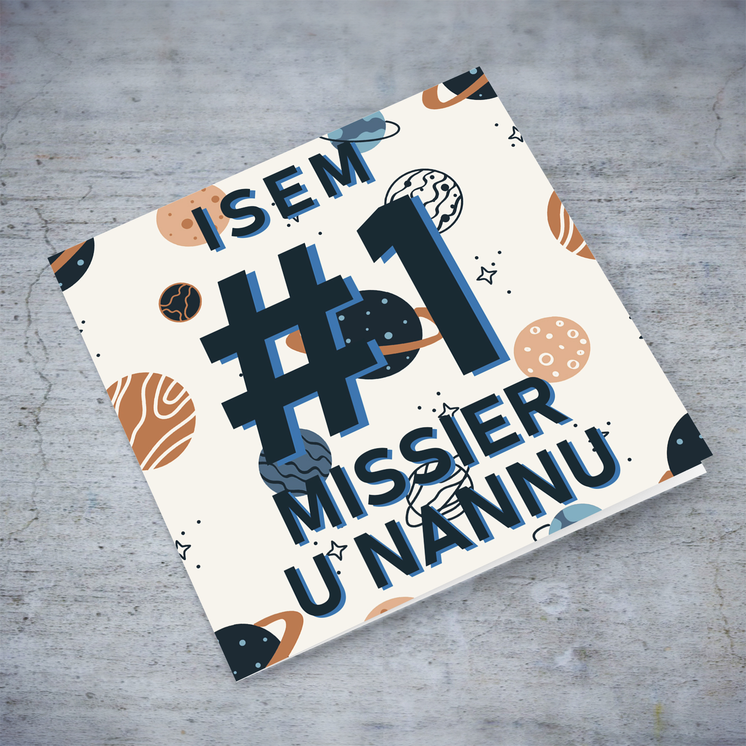 Number 1 DAD & Grandpa father's day card in Maltese (Personalisable)
