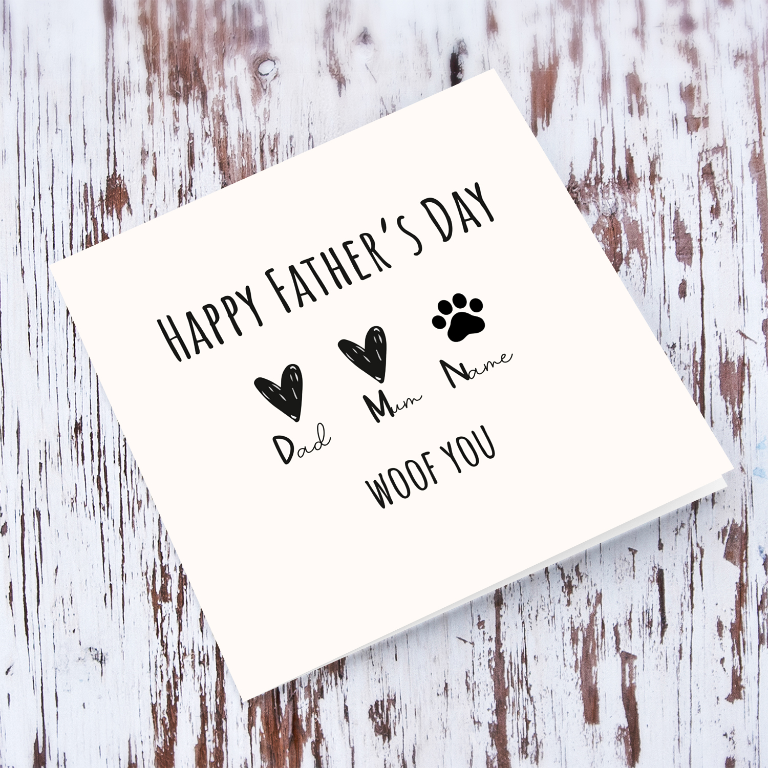 A cute father's day card from one pet dog / cat in English 
