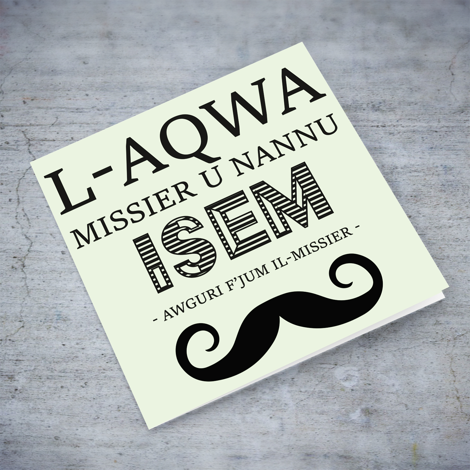Best Dad & Grandpa father's day card with moustache in Maltese