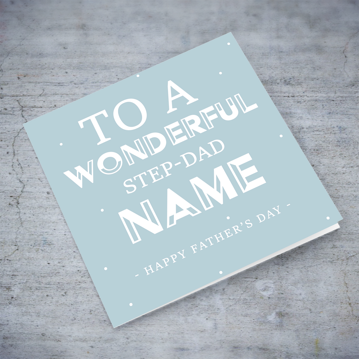 Happy Father's day to a wonderful step-dad in English (Personalisable)