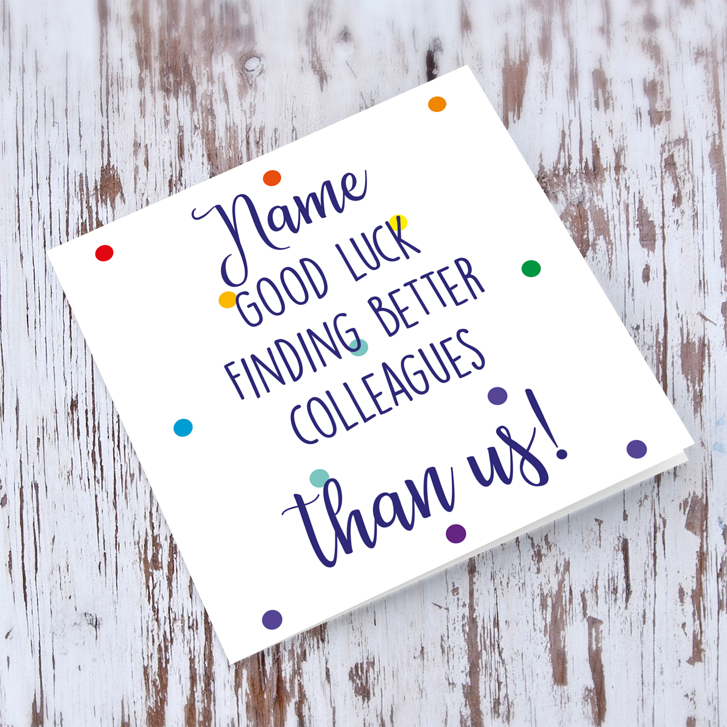 Funny farewell / Good Luck card in English (Personalisable)