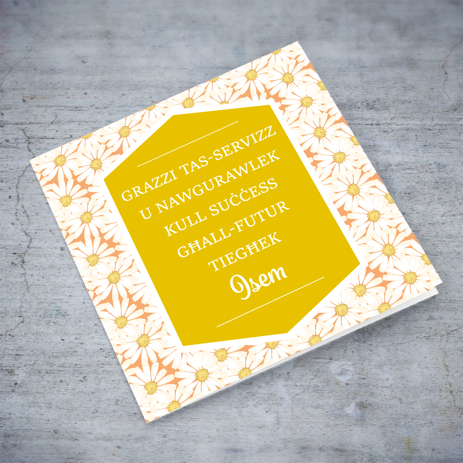 Formal farewell / retirement /  good luck / thank you card in Maltese (Personalisable & Female)