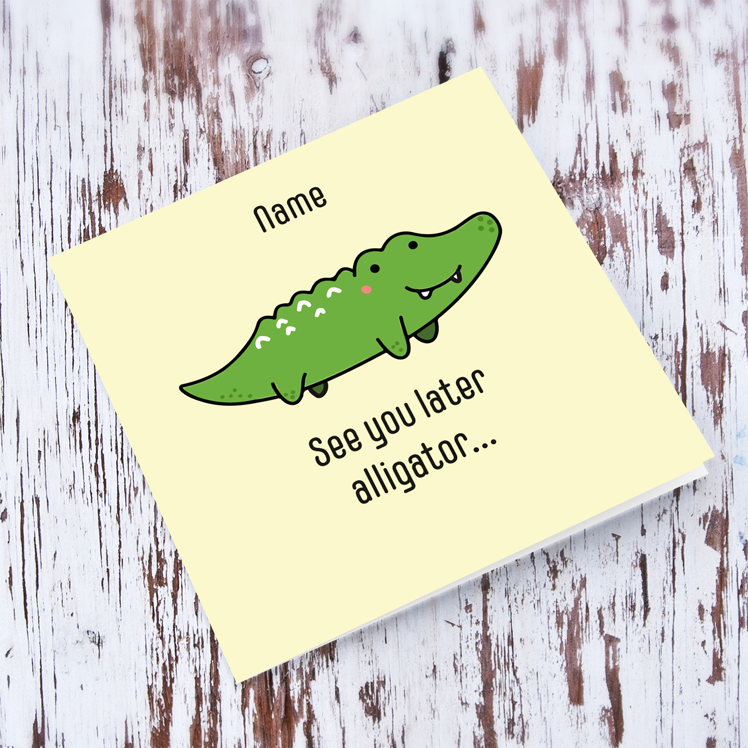 Cute farewell greeting card - see you later alligator in English