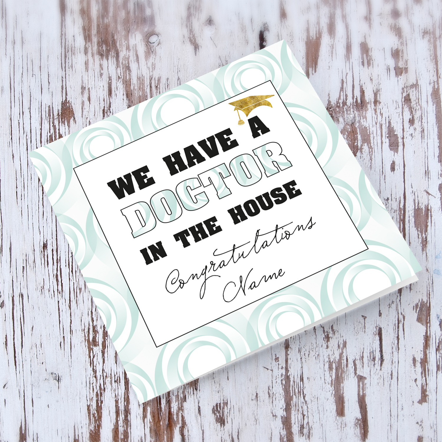 Doctor in the house - Graduation personalisable card in English 