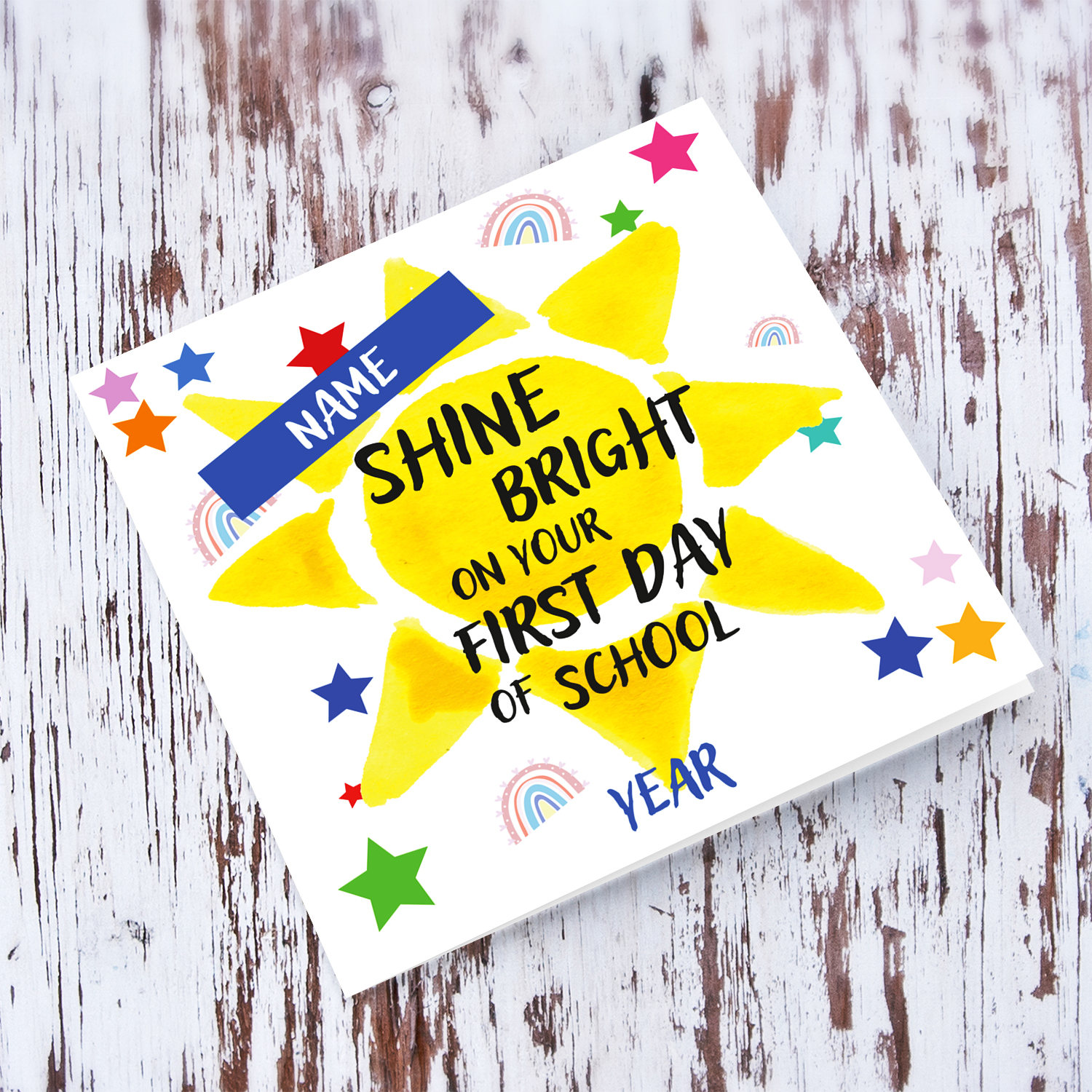 Shine bright on your first day of school for boys in English (Personalisable)