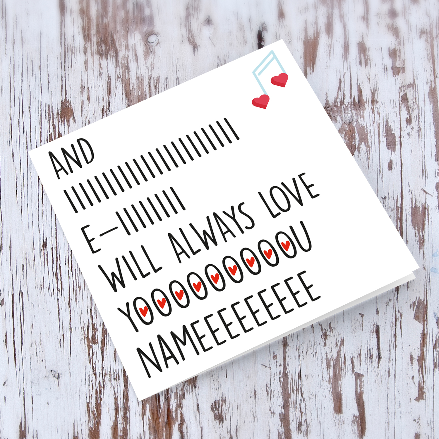 Funny Anniversary personalisable Card in English