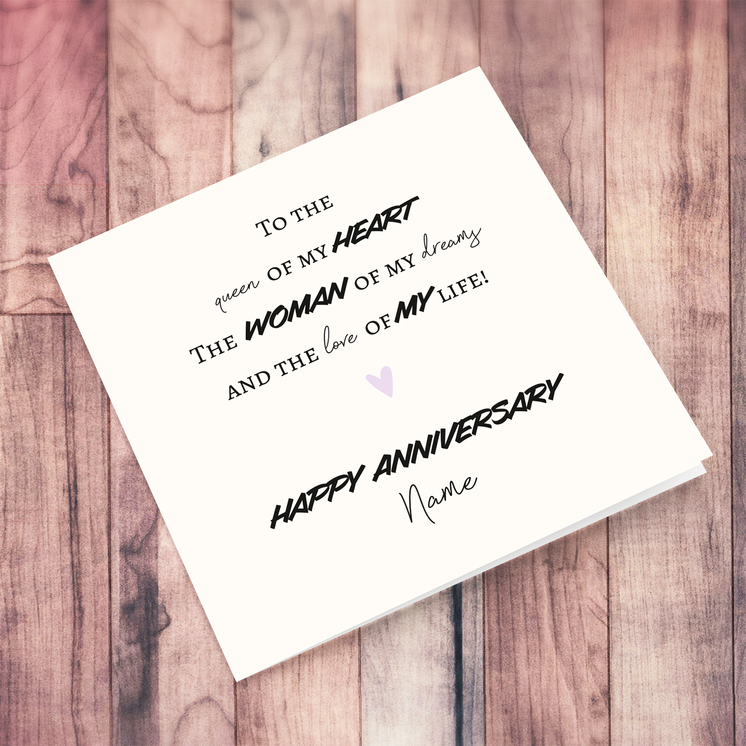 To the queen of my heart - Anniversary card with a special message in English (Personalisable)