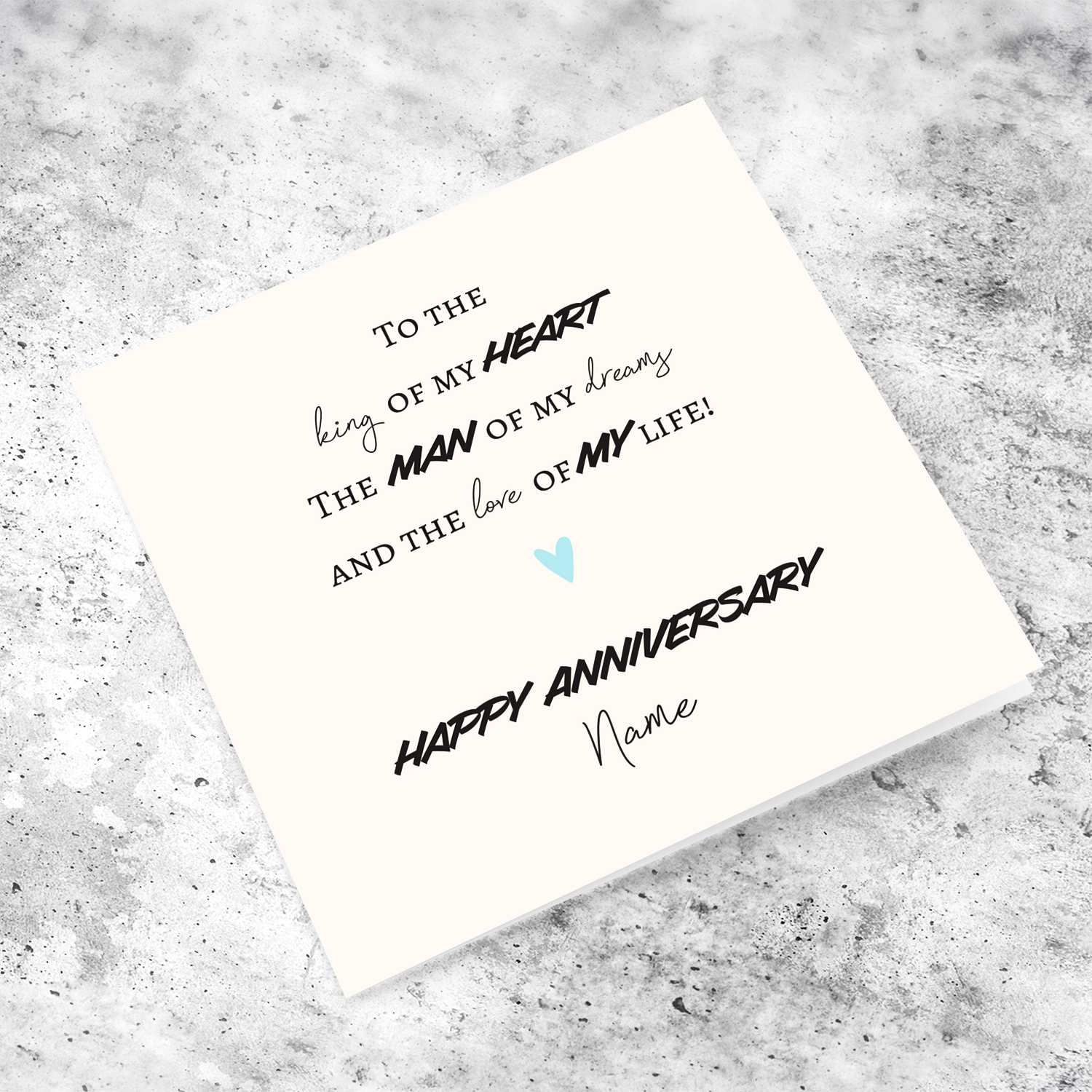 To the king of my heart - Anniversary card with a special message in English (Personalisable)
