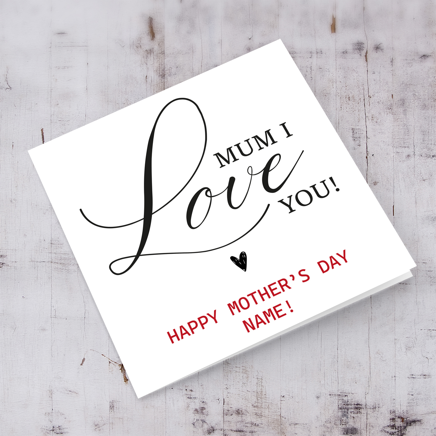 Minimalist, elegant mother's day personalisable card for Mother in English