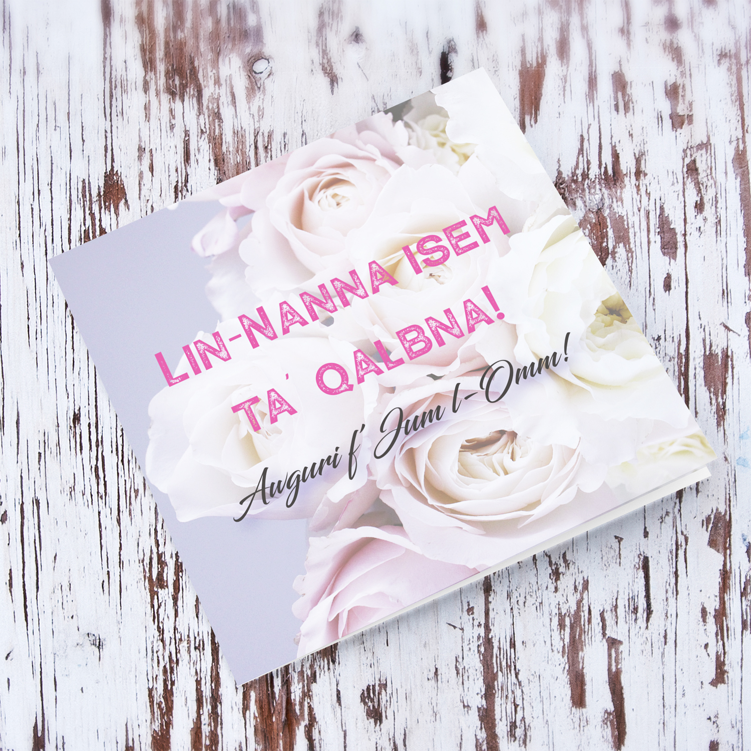 Purple roses themed personalisable Mother's Day Card for Grandma (Plural) in Maltese
