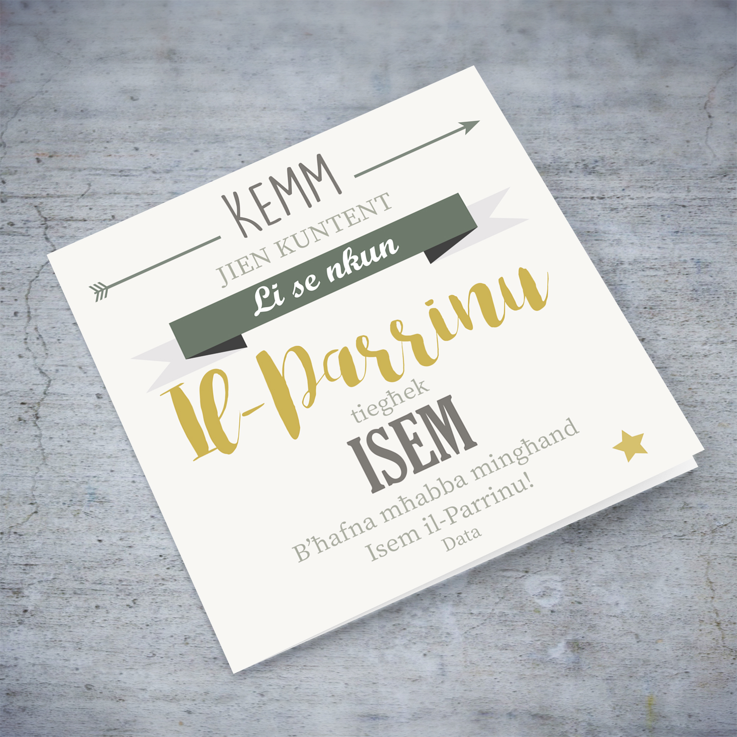 So happy to be your Godfather greeting card for boys in Maltese (Personalisable)