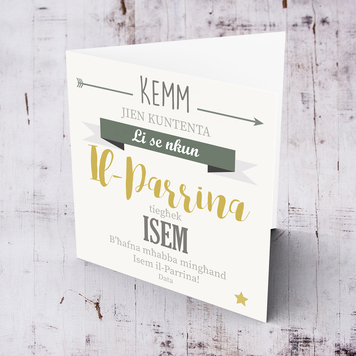 So happy to be your Godmother greeting card for boys in Maltese (Personalisable)
