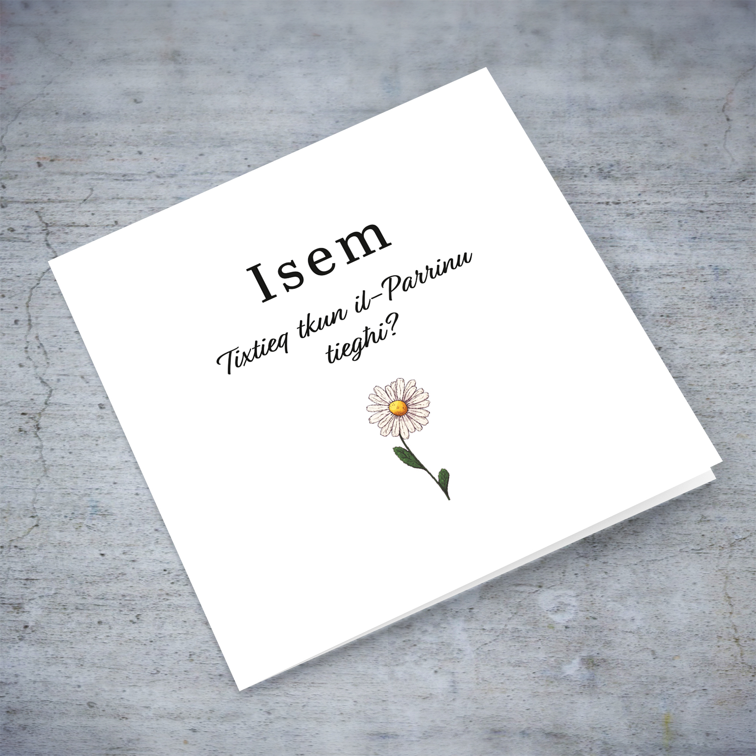 Dainty flower themed card for Godfather in Maltese (Personalisable)