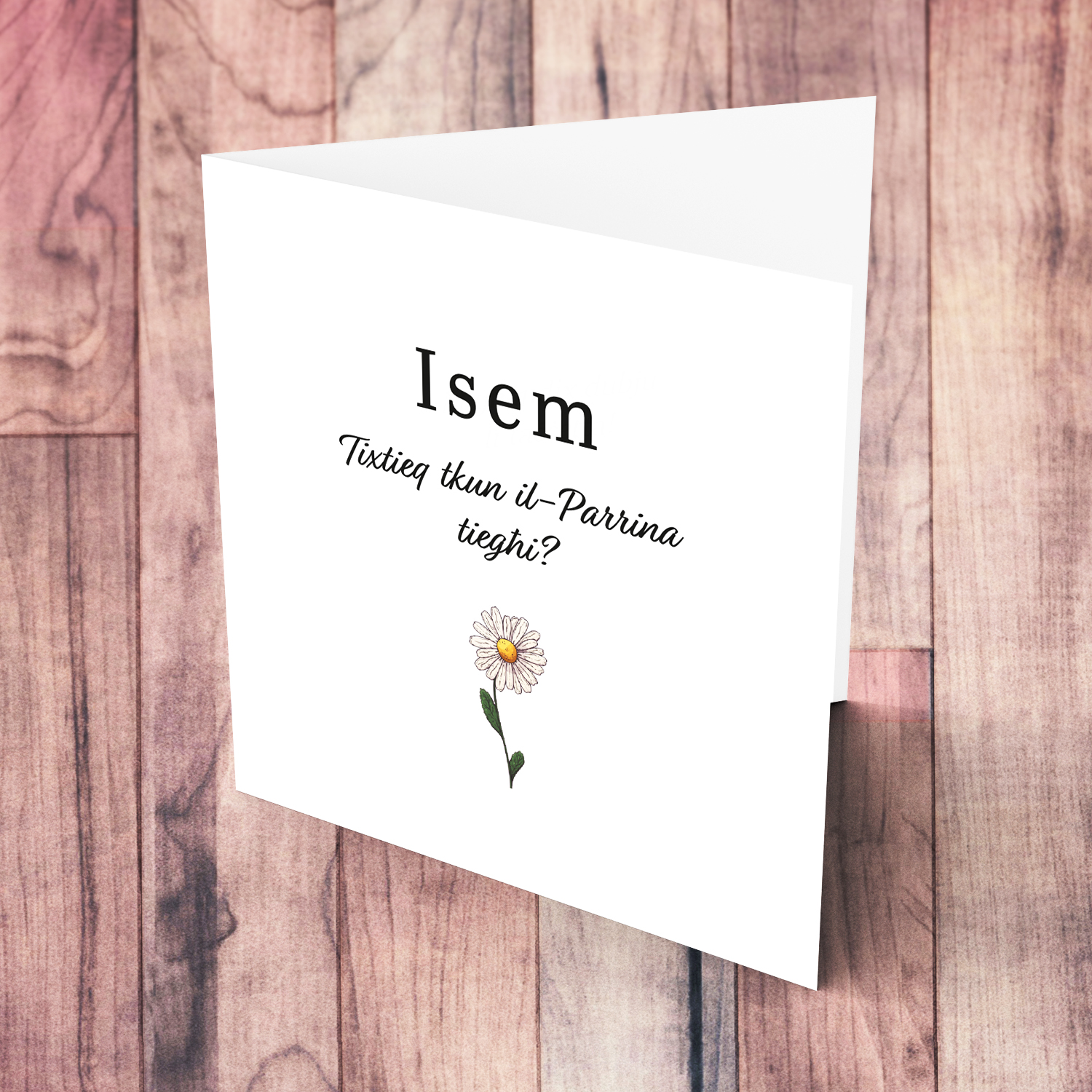 Dainty flower themed card for Godmother in Maltese (Personalisable)