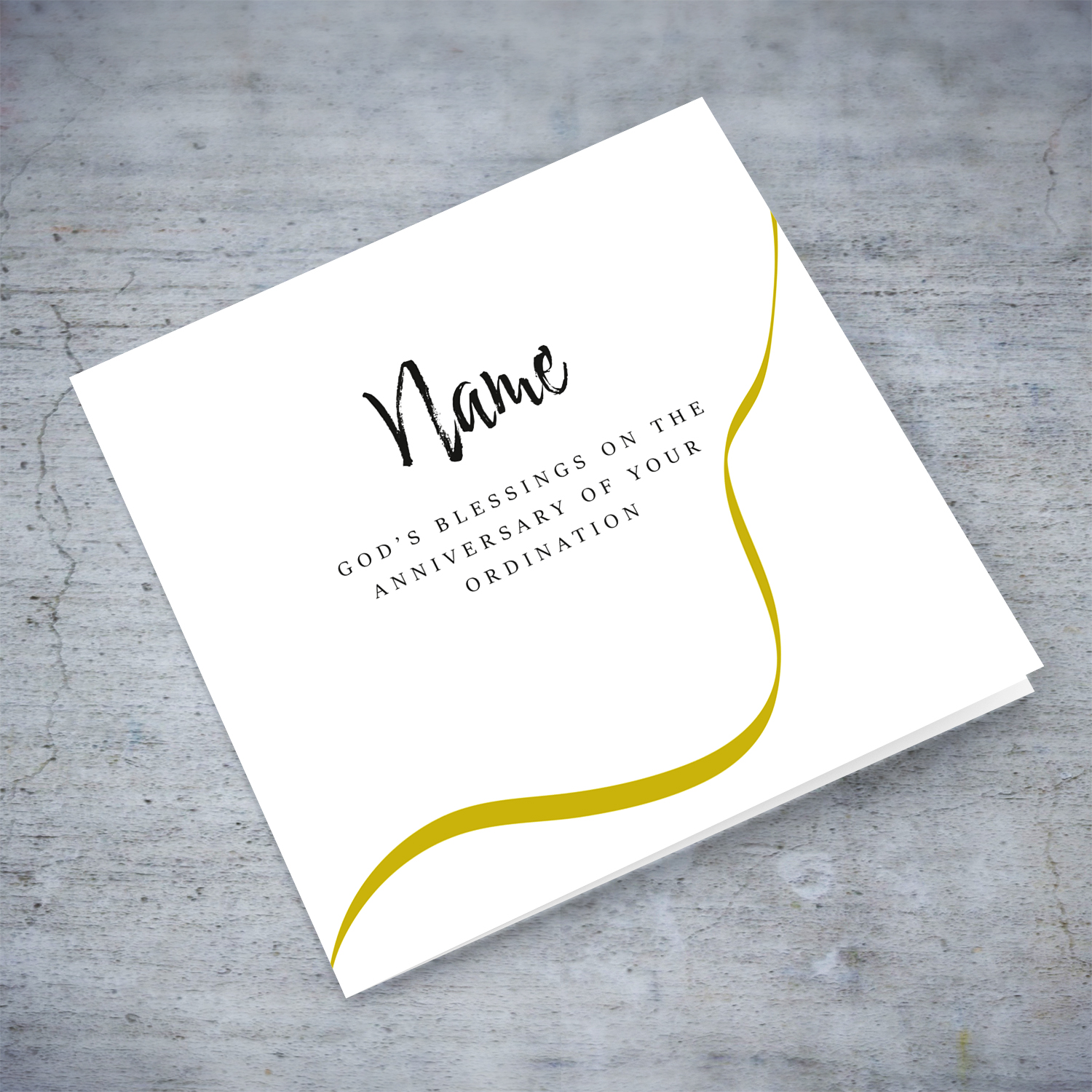 Elegant ordination anniversary card in English (Personalisable & Unisex)