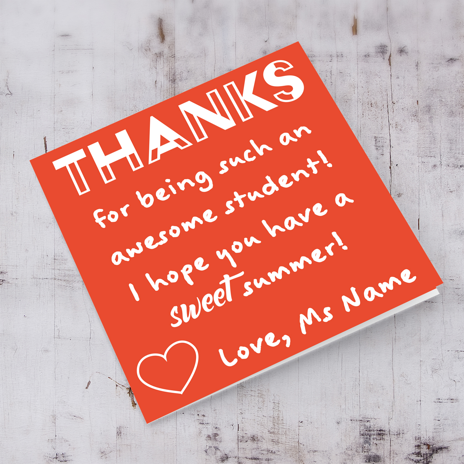 Thank you card FOR STUDENT FROM LSE in coral background (in English)