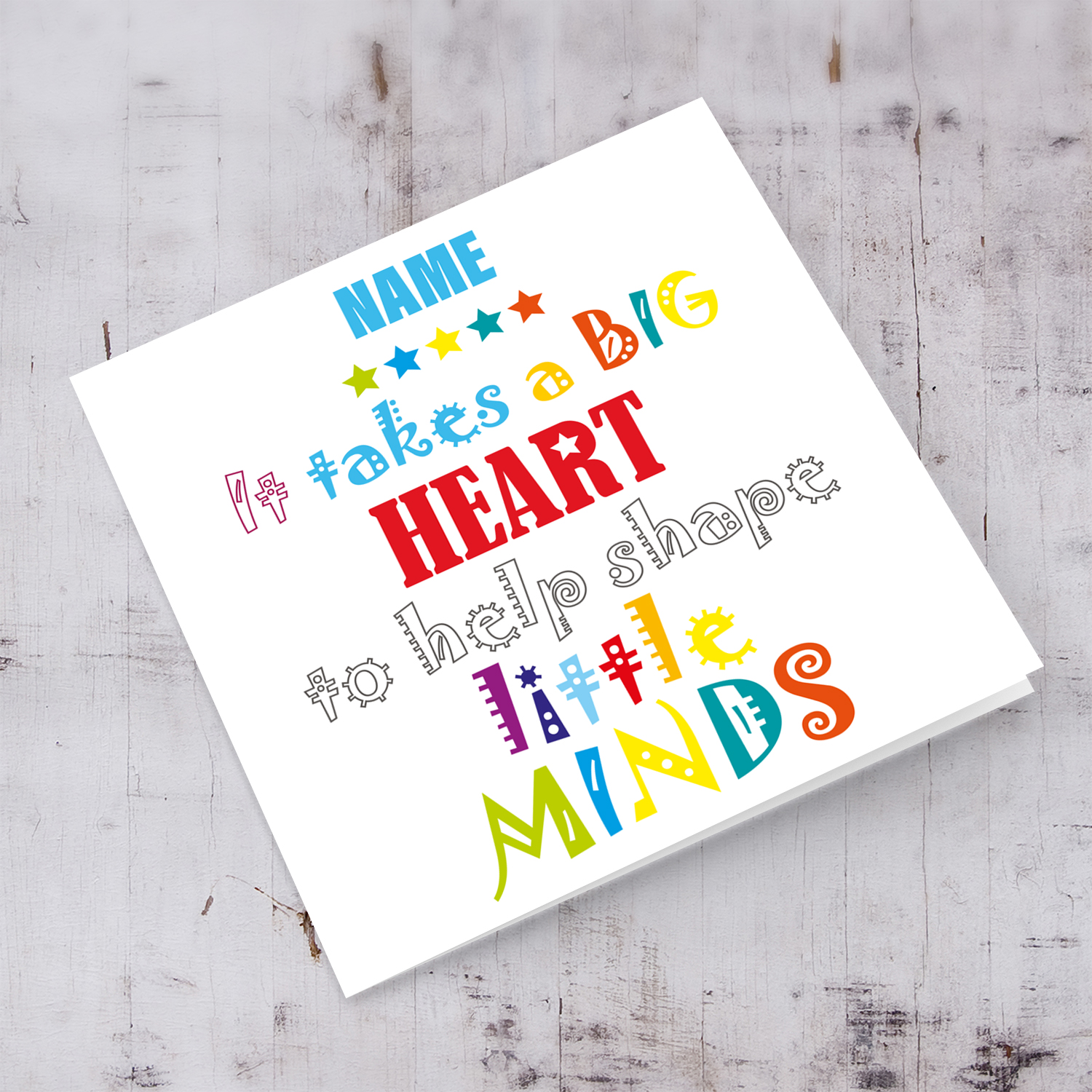 Colourful thank you card for Carer / Teacher / LSE / Childcare in English (Personalisable)