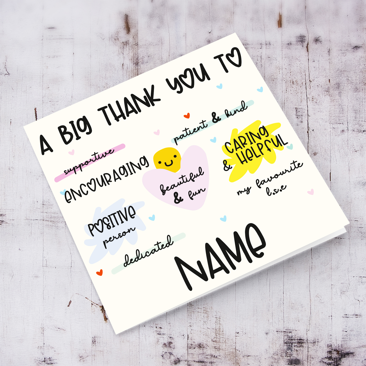 A beautiful thank you card for a great L.S.E. with special and meaningful words in English (Personalisable)