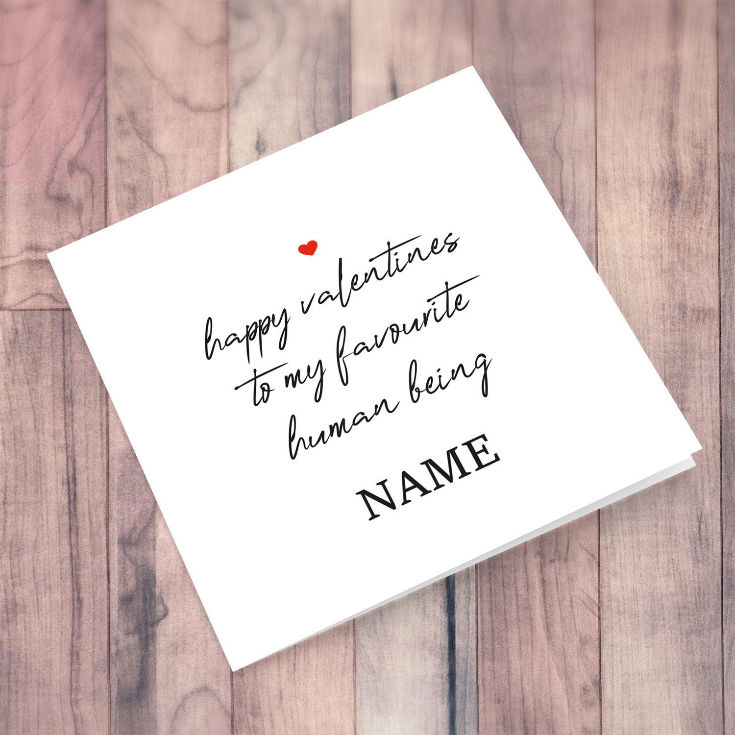Minimalist personalisable Valentine's Day card - to my favourite human being in English