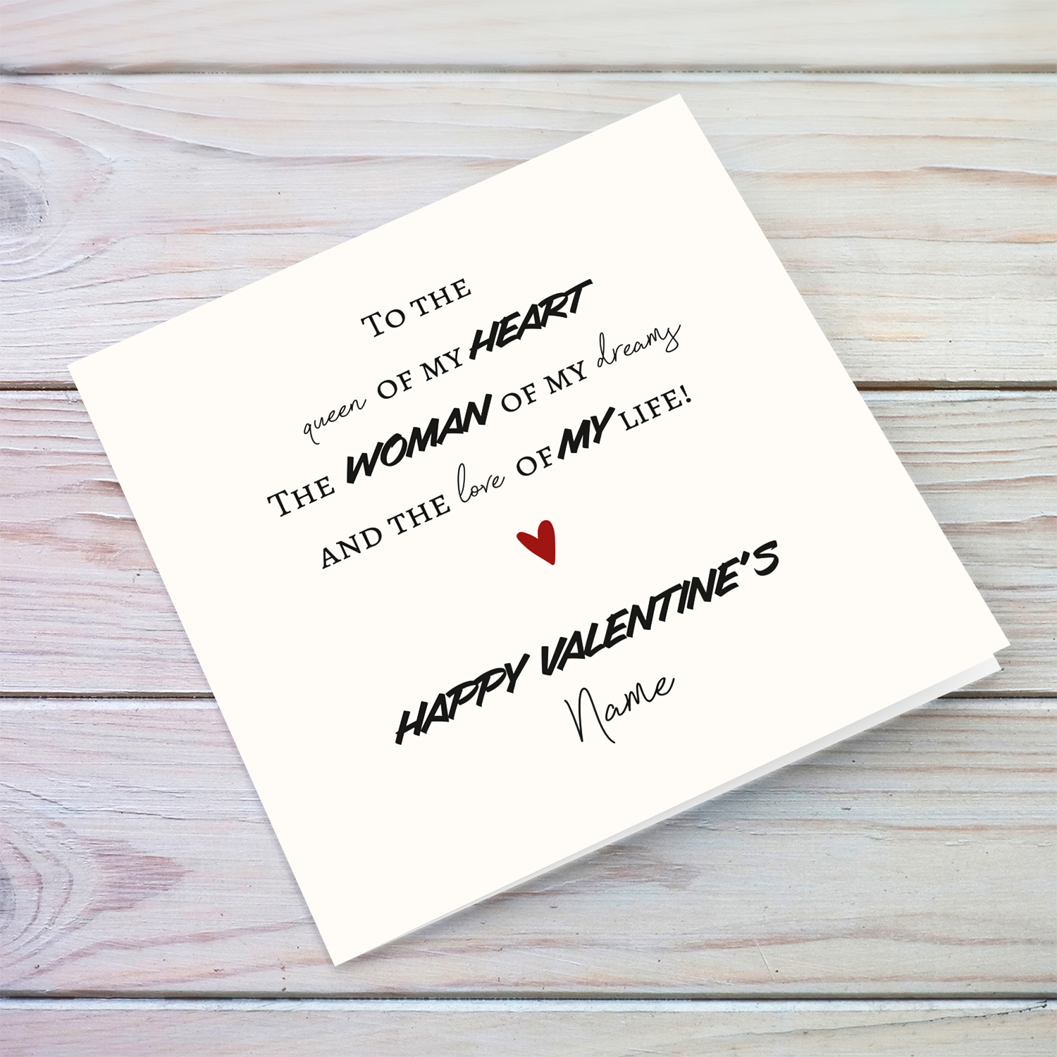 To the queen of my heart - Valentine's card with a special message in English (Personalisable)