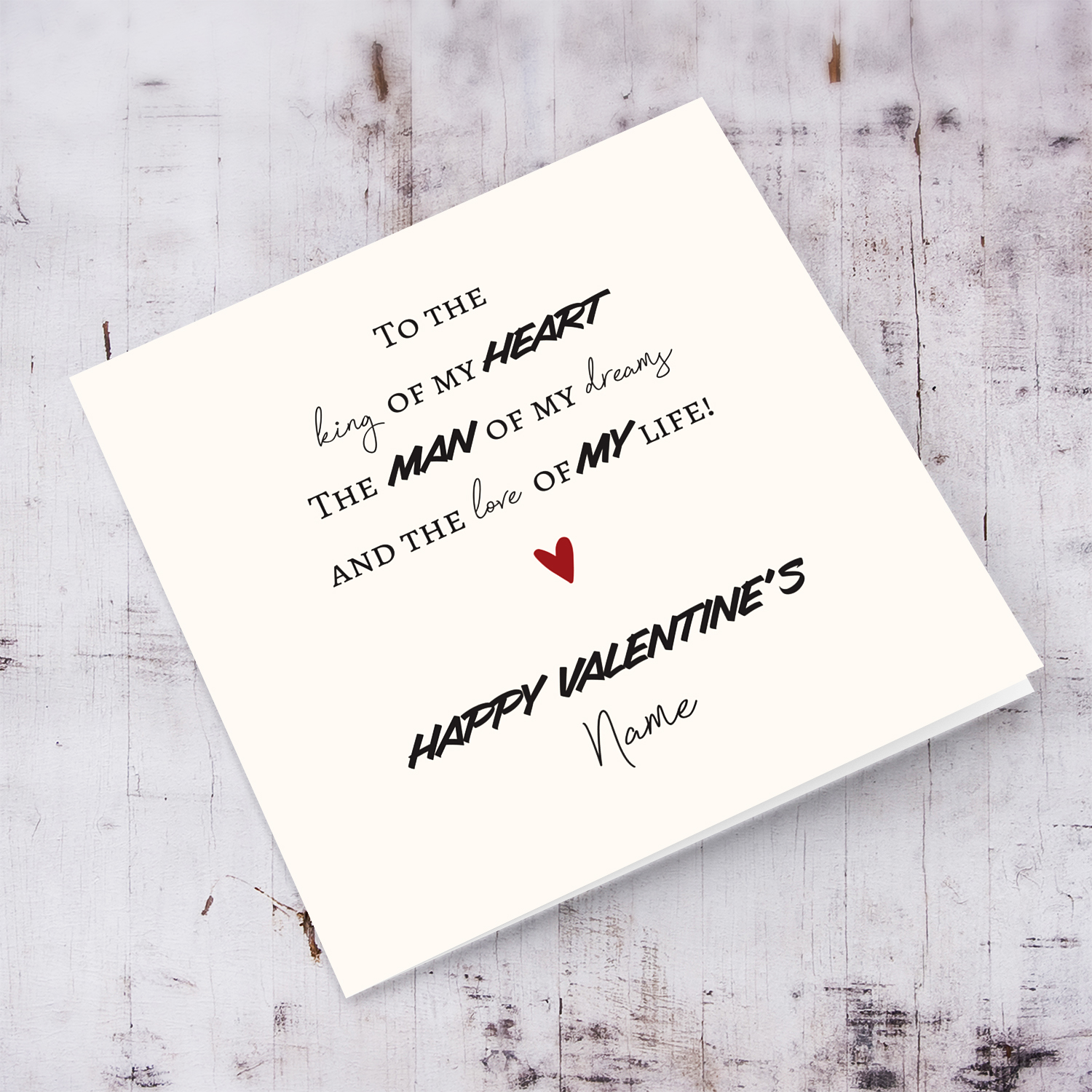 To the king of my heart - Valentine's card with a special message in English (Personalisable)