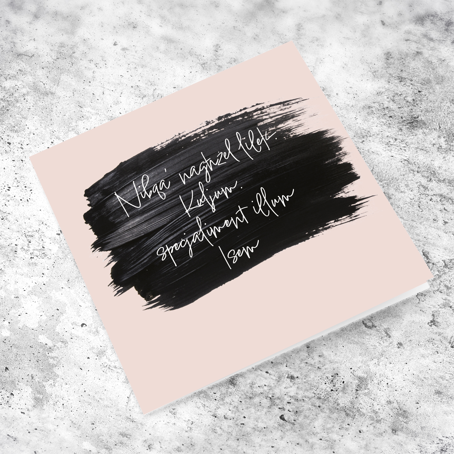 A beautiful message card - I choose you, everyday, especially today in a black brush stroke & white text in Maltese (Personalisable)
