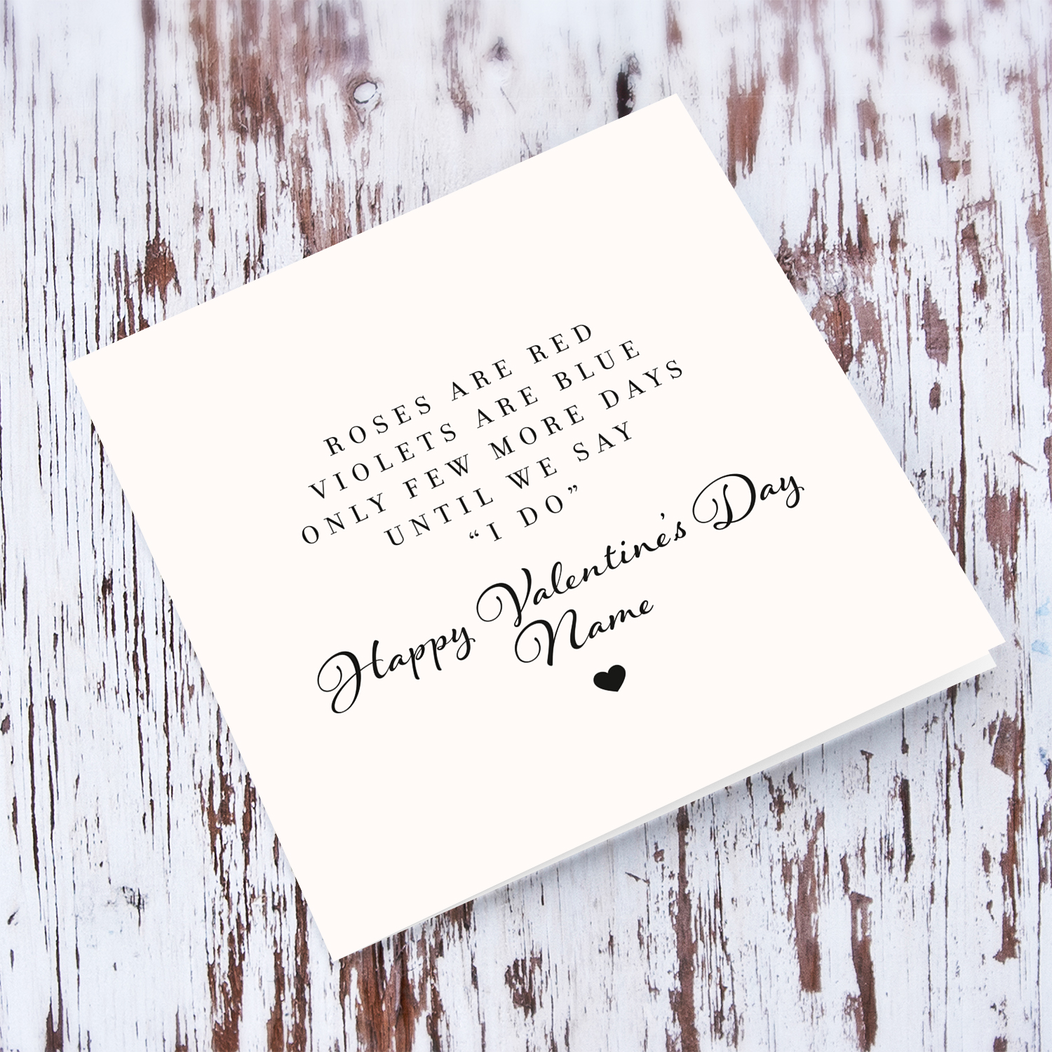 A cute minimalist Valentine's Day card - few more days until we say I DO in English (Personalisable, Unisex & Neutral)