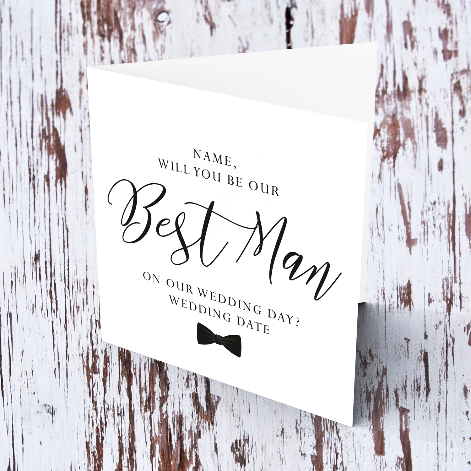 Bestman - Will you be our bestman? personalisable bridal card in English