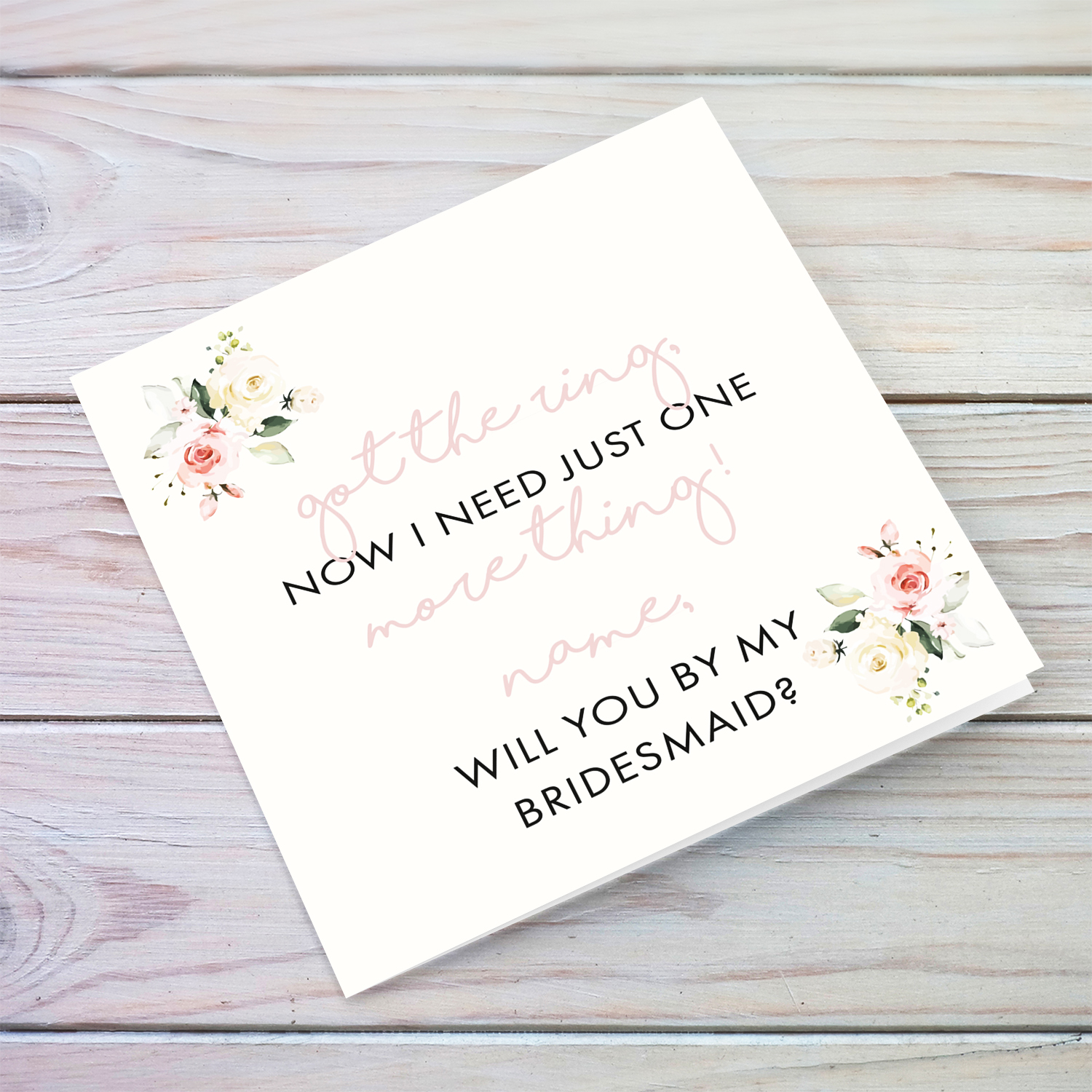 Cute & Dainty bridal party card - Will you be my bridesmaid in English (Personalisable)