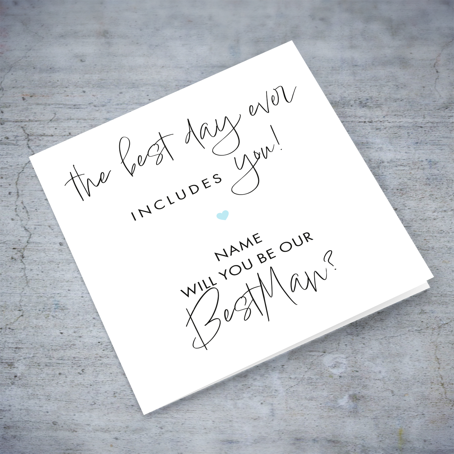 The best day ever includes you - Will you be our Best Man - wedding party card in English (Personalisable)