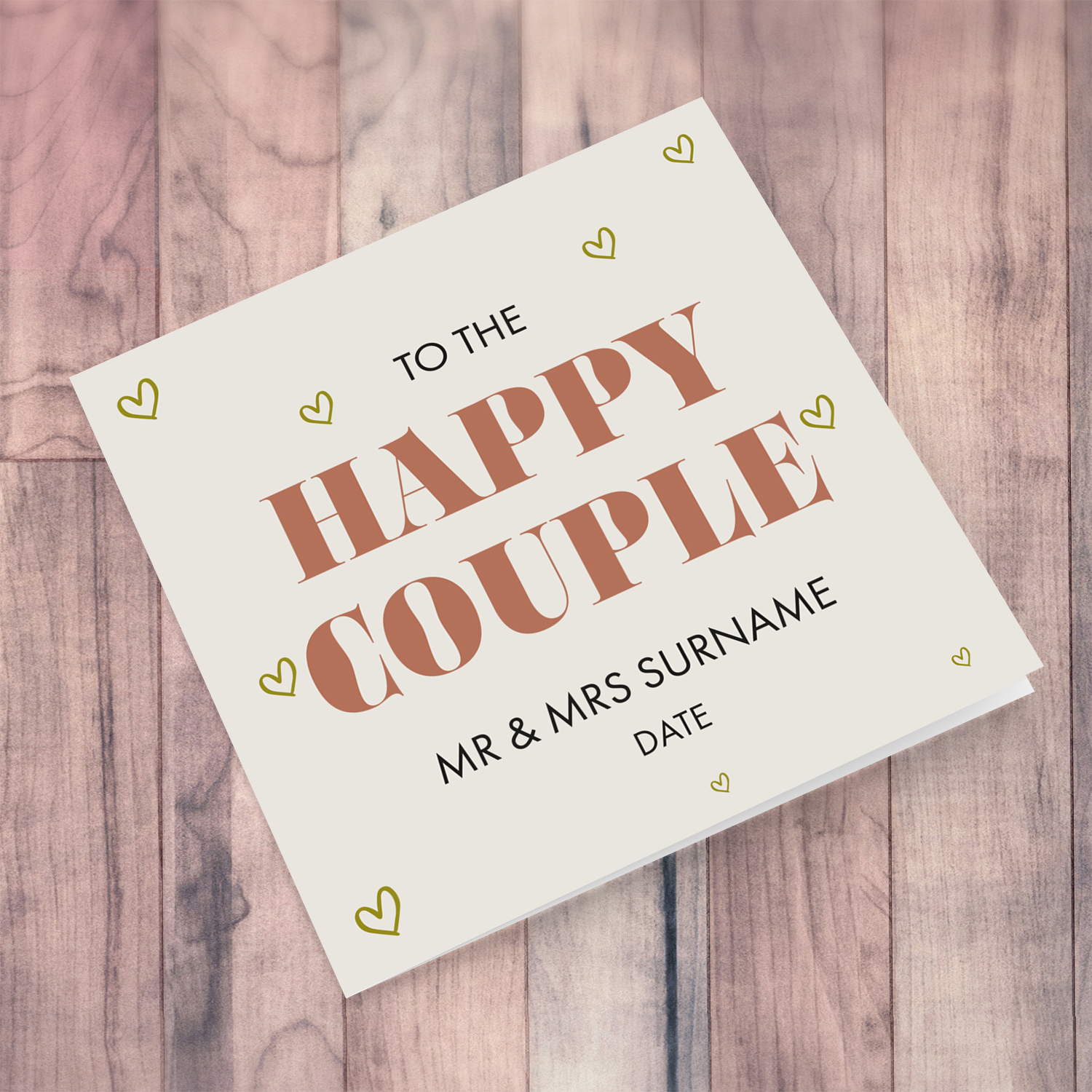 To the happy couple wedding card in English (Personalisable)