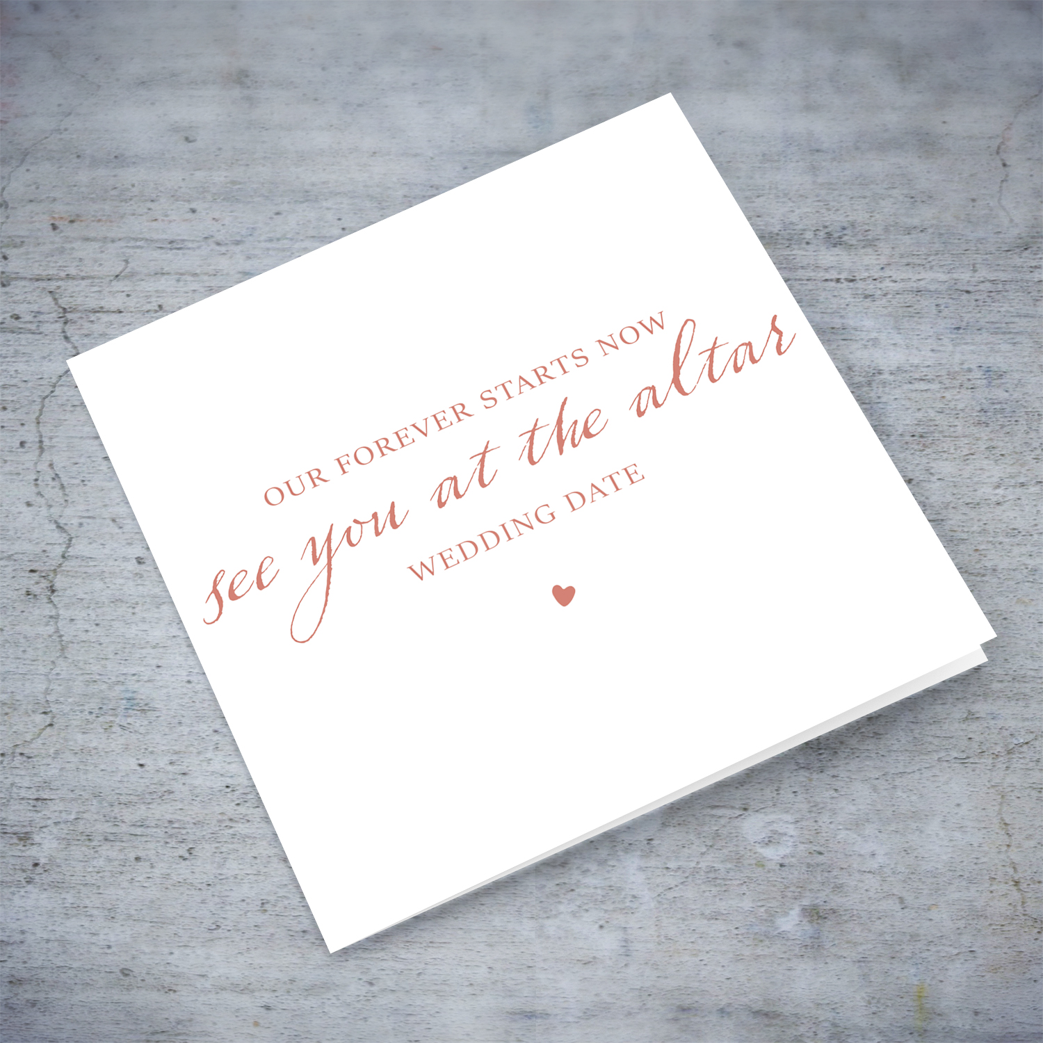 Minimalist wedding card to give to your spouse on the Wedding Day in English (Unisex)