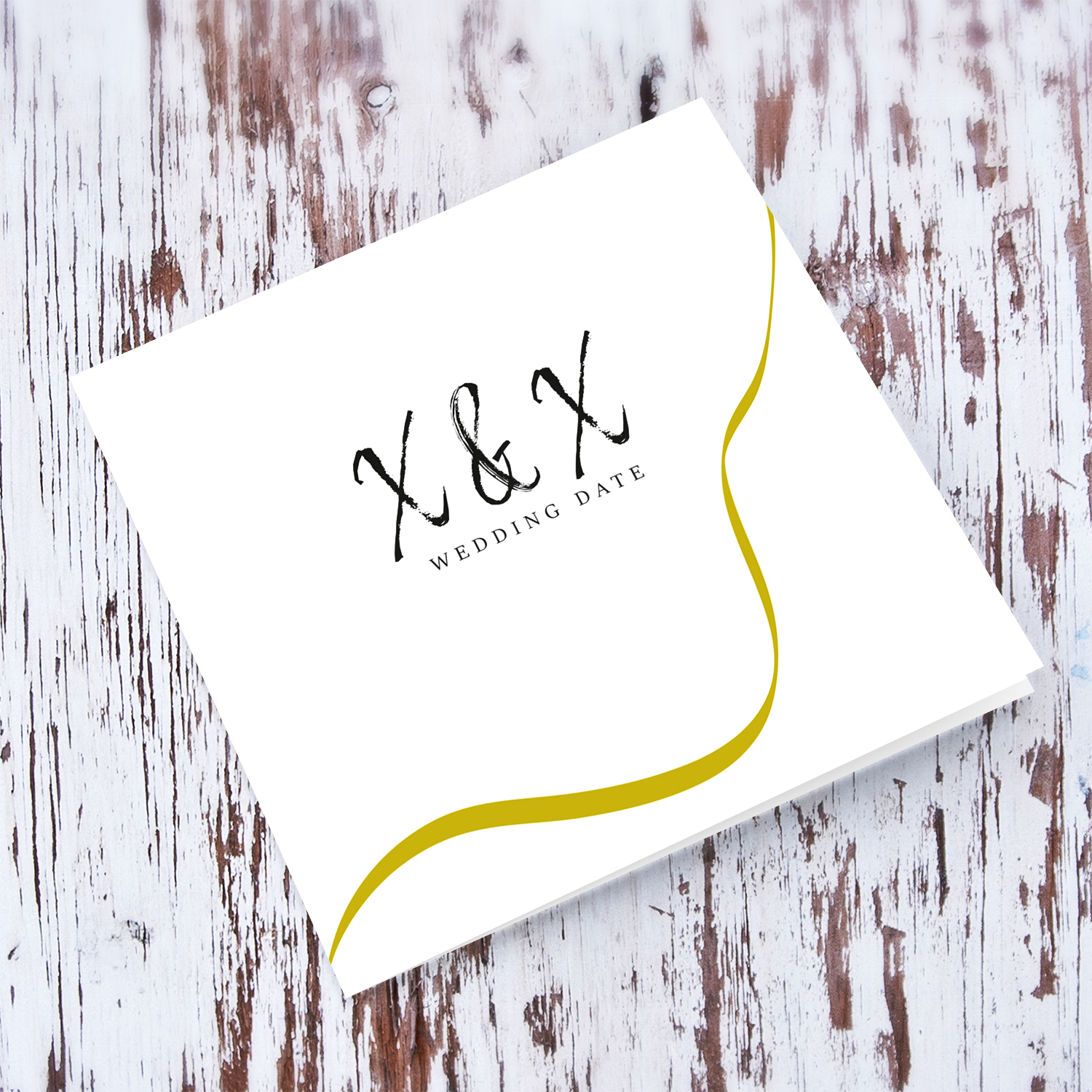 Elegant & minimalistic Wedding Card including couple's initials and wedding date