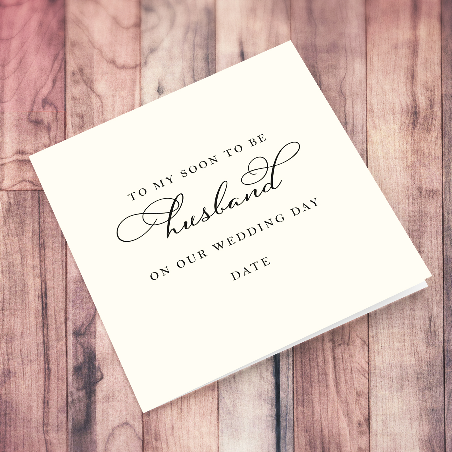 Wedding card for - my soon to be husband - minimalist in cream background in English (Personalisable)