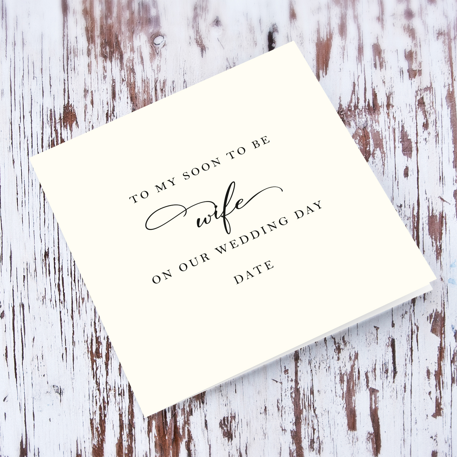 Wedding card for - my soon to be wife - minimalist in cream background in English (Personalisable)