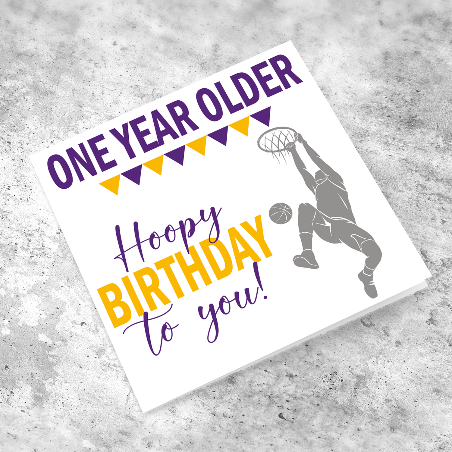 Basketball themed birthday card in English