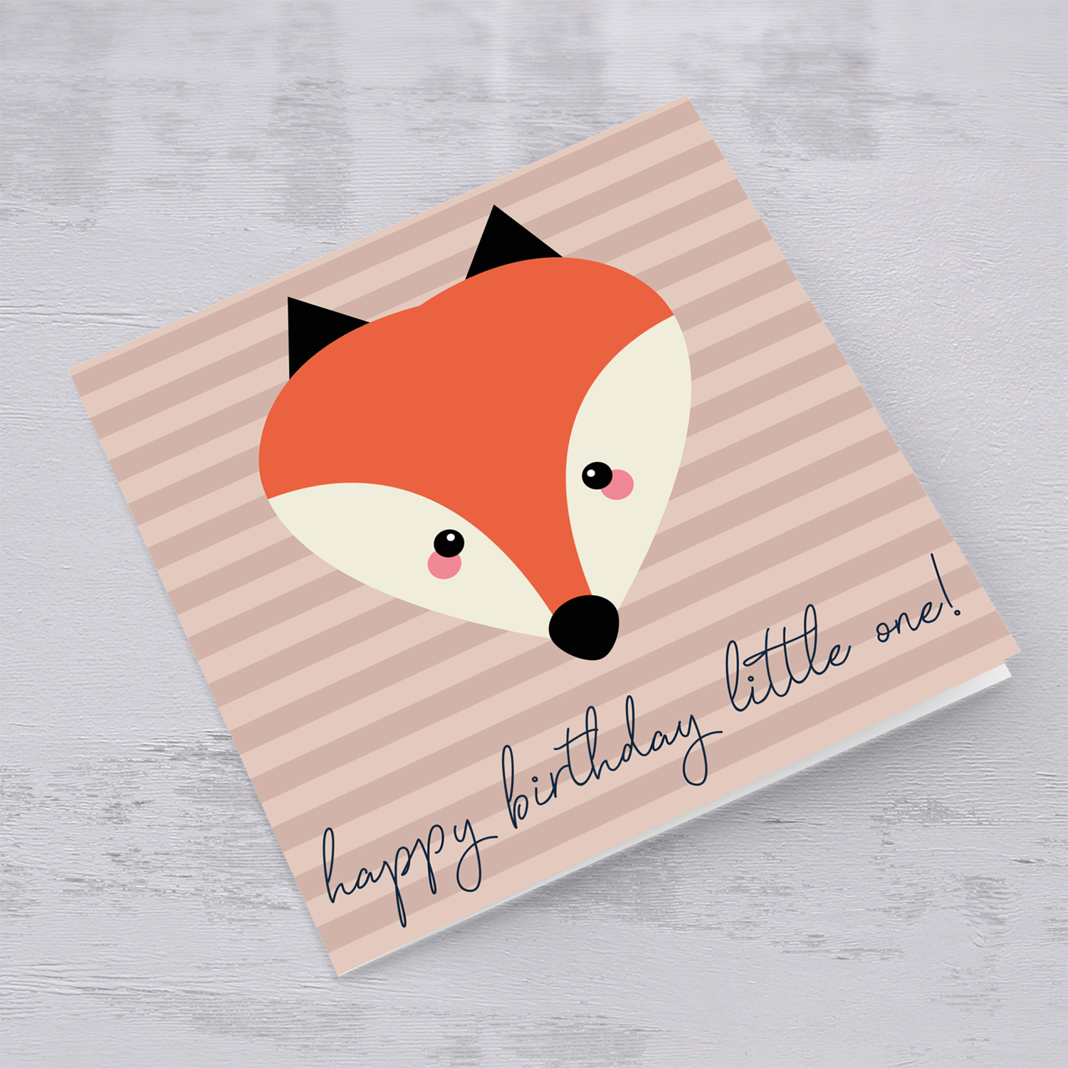 Fox themed birthday card in English