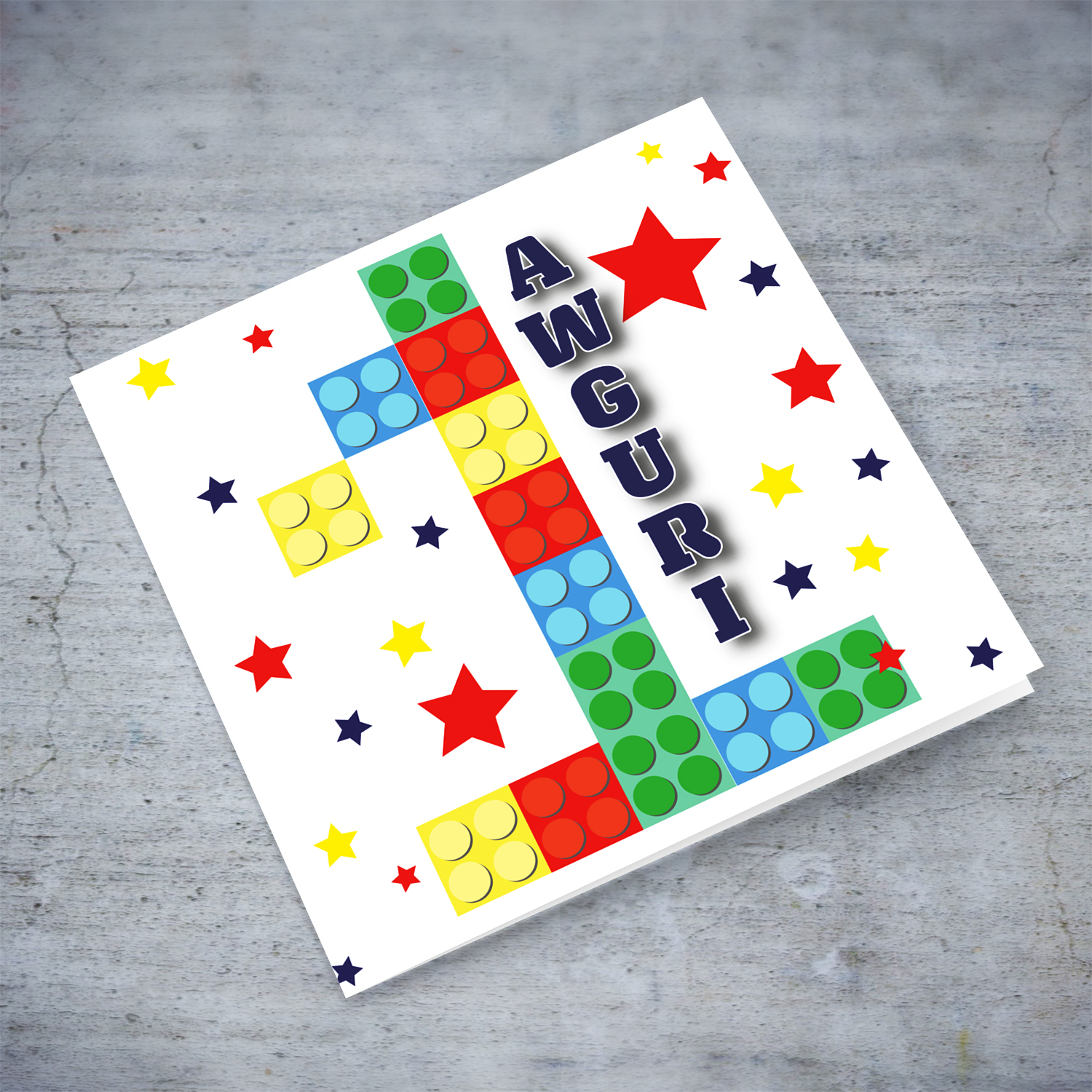 Legos, 1st Birthday card in Maltese