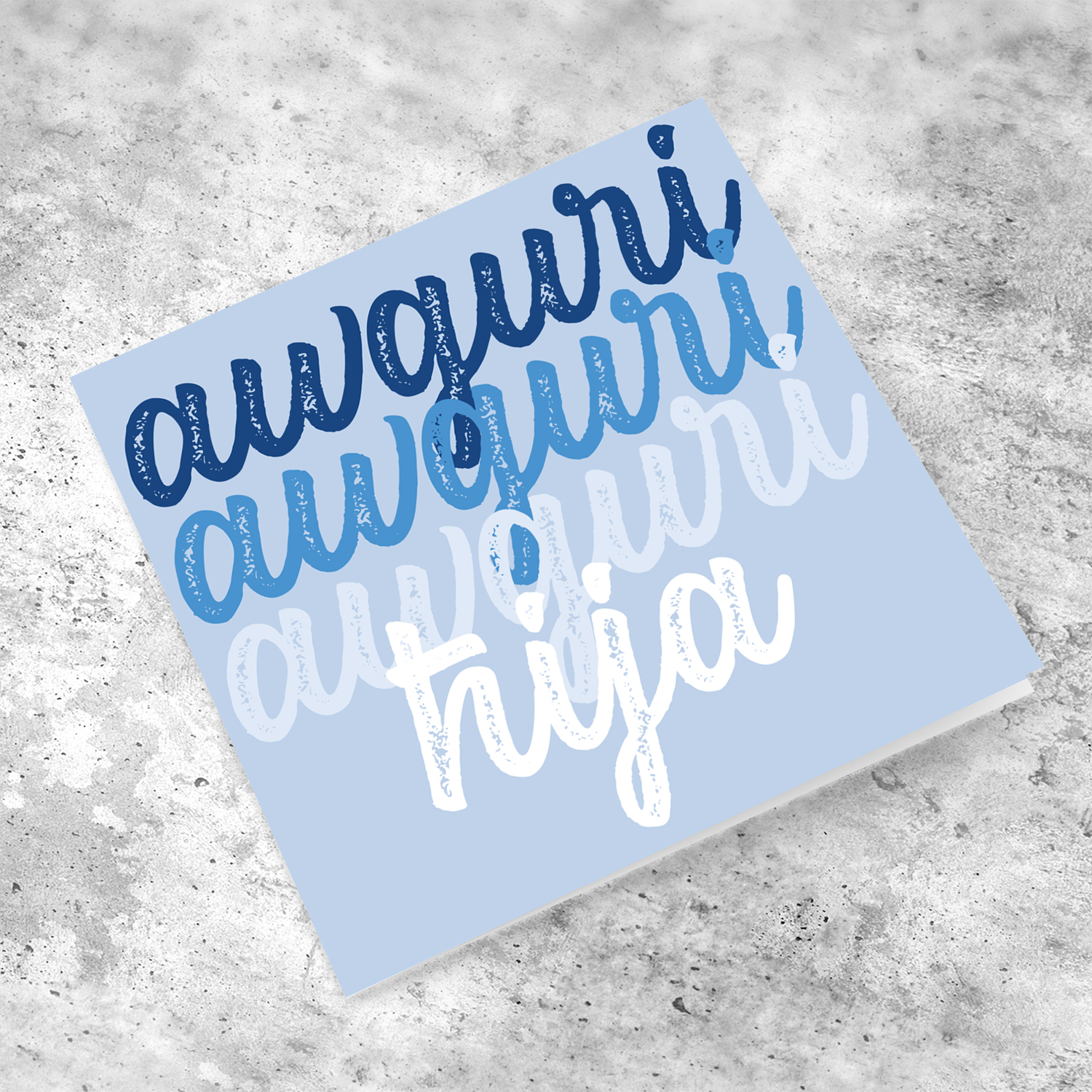 Birthday card with different shades of blue for brother in Maltese